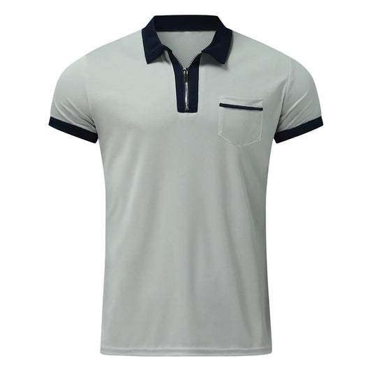 Men's zipper polo shirt